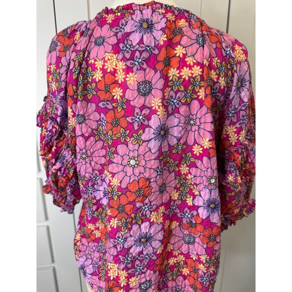 Ramy Brooke Janae Floral Blouse Size Small - Picture 4 of 11